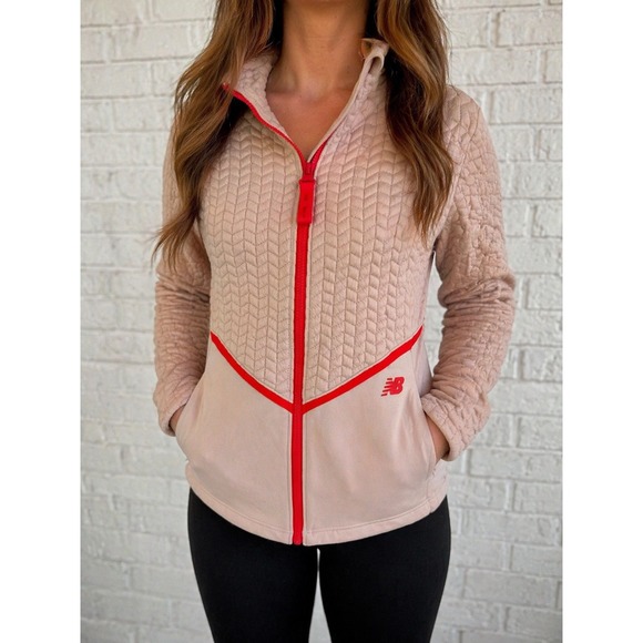 New Balance Jackets & Blazers - New Balance Jacket Womens Small Pink  Quilted Full Zip Thumbhole Active
